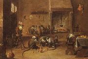 David Teniers Mokeys in a Tavern oil painting reproduction